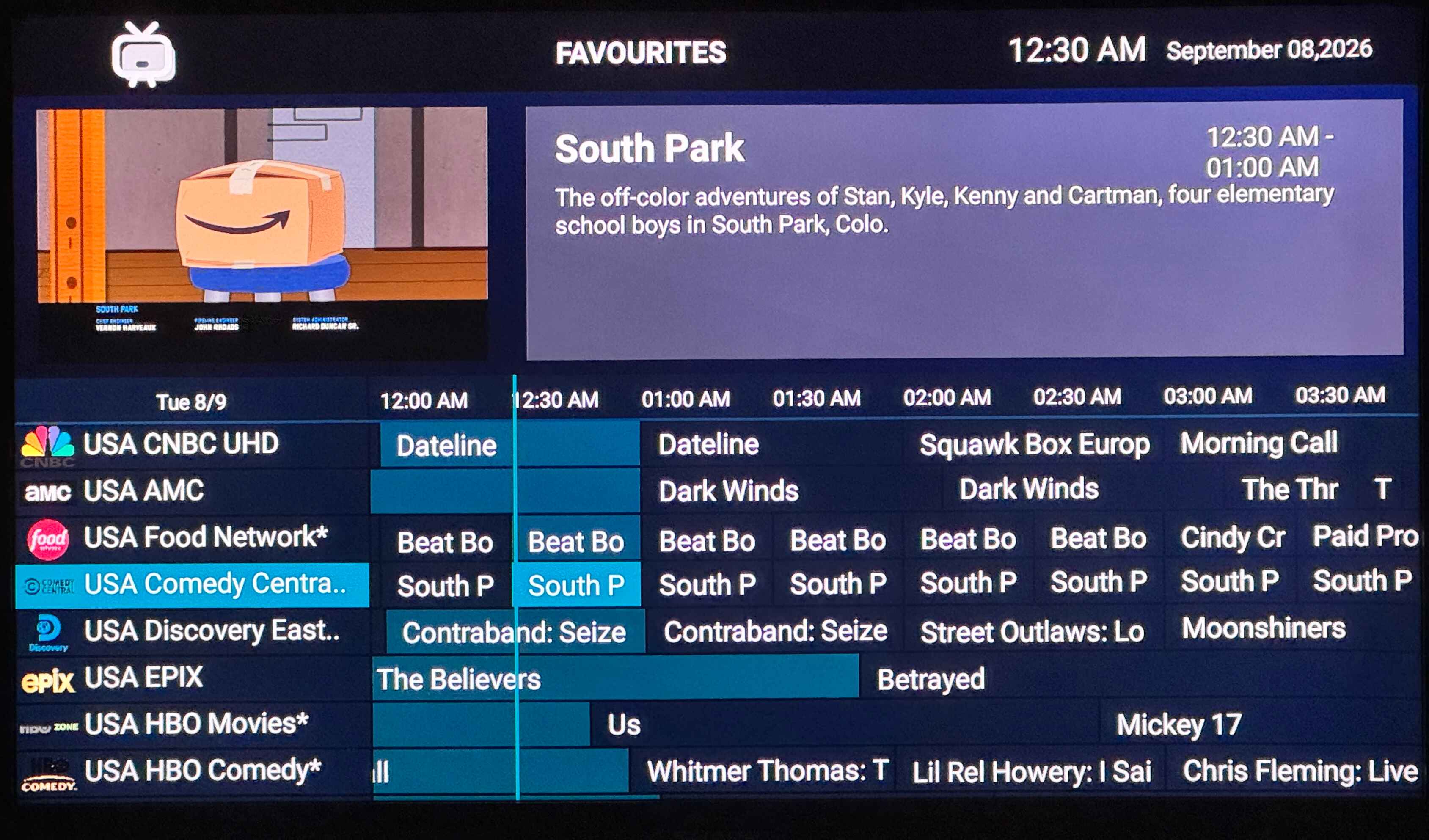VistaHDTV Guide Example